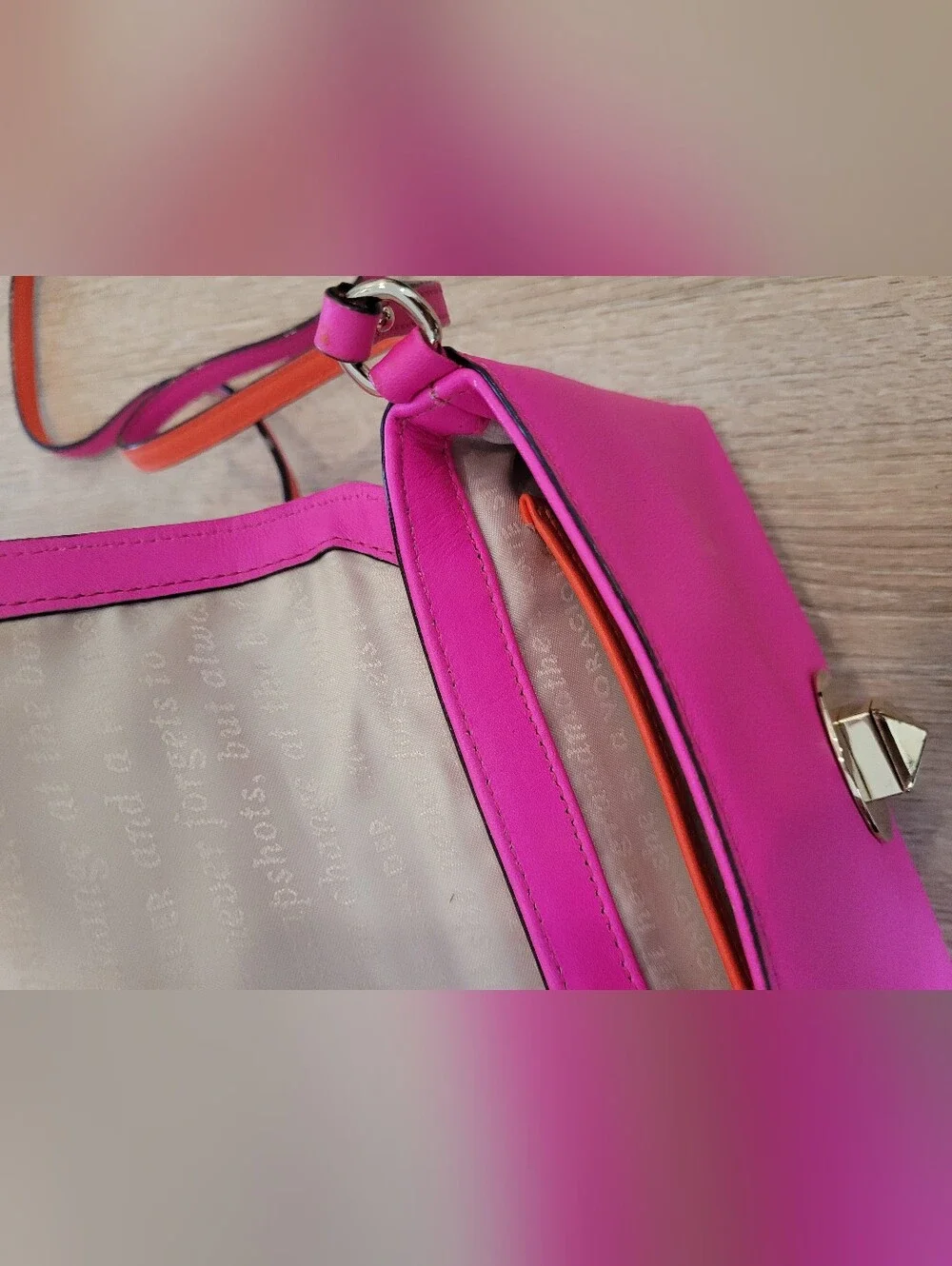 Kate Spade Pink Leather Crossbody Clutch with Gold Turn-Lock
